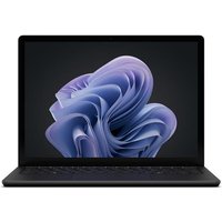 Black Microsoft Surface Laptop 6 with 13.5" touchscreen, sleek design, Nordic keyboard layout, and Windows 11 Pro.