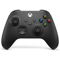 Black Microsoft Xbox wireless controller with colored buttons, dual analog sticks, and textured grips.