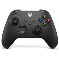 Black Microsoft Xbox wireless controller with Bluetooth, USB, dual analog sticks, and colored ABXY buttons.