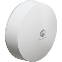 White Mikrotik ATL 5G R16 outdoor cellular booster, circular design with logo on front.