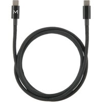 Black Mobilis USB 2.0 cable, 1m length, with USB-C connectors and sleek design.