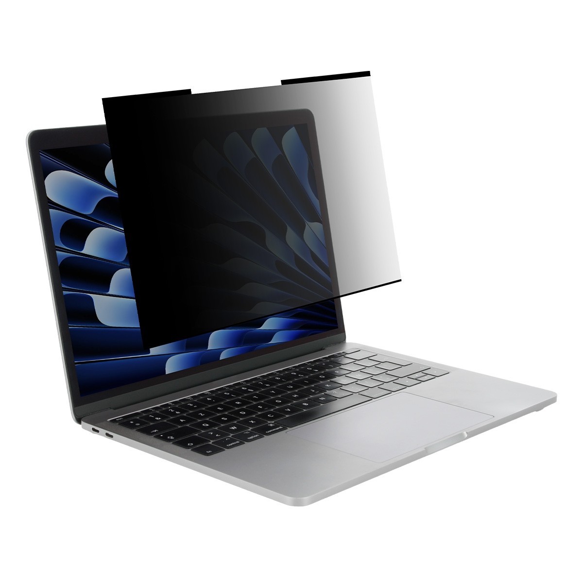 Mobilis 016425 Display Privacy Filter for 15.3" laptops, featuring a sleek black design that reduces screen visibility from side angles while maintaining clarity for the user.