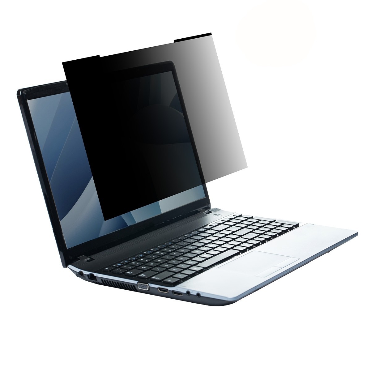 Mobilis 016426 Display Privacy Filter for 13.3" laptops, featuring a sleek black design that reduces glare and protects screen visibility from side angles.