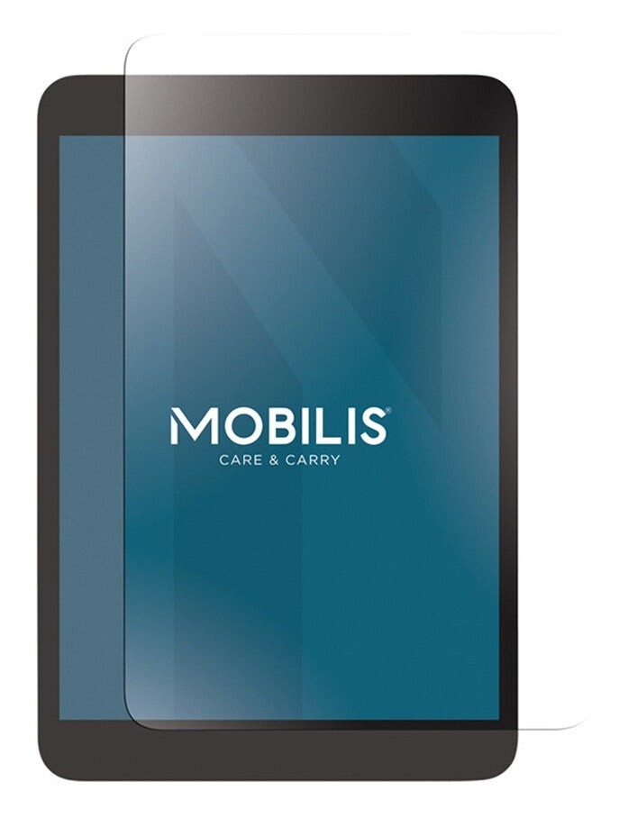 Clear screen protector for Apple tablet, featuring a smooth surface and precise cutouts, designed to fit securely over the device's screen while maintaining visibility and touch sensitivity.