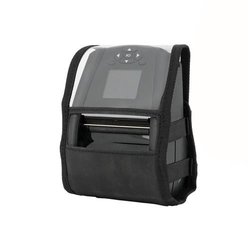 Black protective case designed for the Mobilis 031020 printer/scanner, featuring a clear front panel, adjustable straps, and a compact design for easy portability.