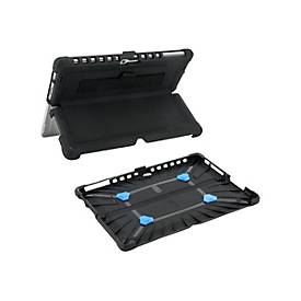 Black folio tablet case for 13" devices, featuring a sturdy design with adjustable stand, secure grip corners, and a sleek, professional finish.