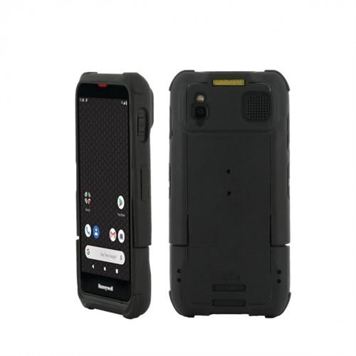 Black protective soft case for Honeywell EDA52, featuring durable material, precise cutouts for buttons and ports, and a textured grip for enhanced handling.