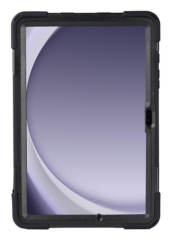 Black Mobilis 072002 tablet case designed for 8-inch devices, featuring a sturdy, textured exterior and precise cutouts for buttons and ports.