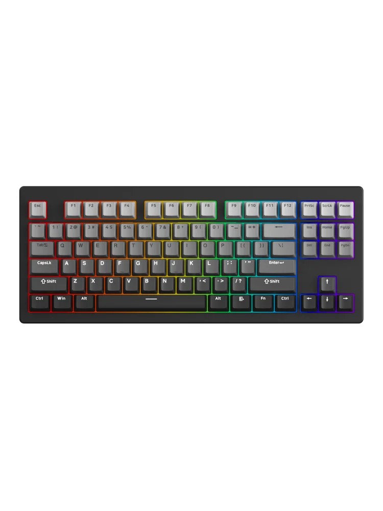 MonsGeek M3W V3 keyboard featuring a sleek black design, customizable RGB backlighting, and mechanical key switches with a compact layout and vibrant colored keycaps.