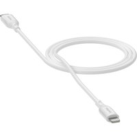White Mophie essentials Lightning to USB-C charging cable, 1 meter, sleek design with durable connectors.