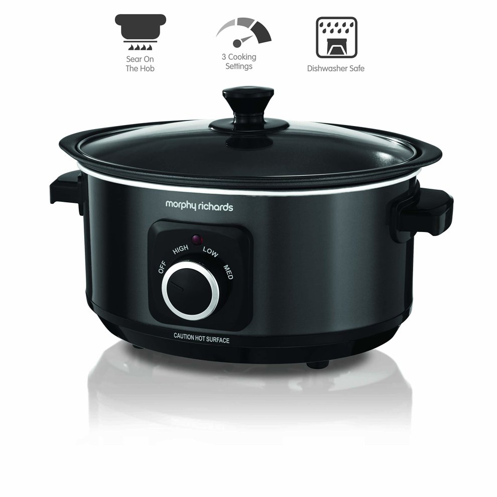 Morphy Richards 638200 Sear and Stew Black 3.5L Slow Cooker - image 2