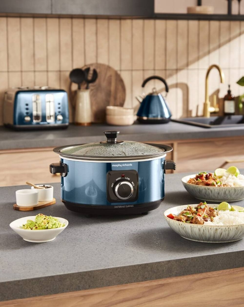 Morphy Richards Accents 460023 Blue Sear and Stew Slow Cooker 3.5L - image 3