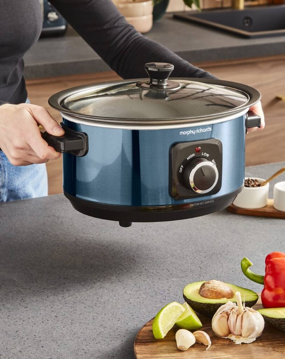 Morphy Richards Accents 460023 Blue Sear and Stew Slow Cooker 3.5L - image 4