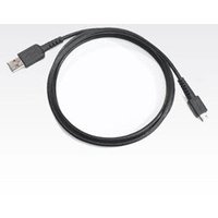 Black Motorola Micro USB sync cable with standard USB and micro USB connectors, coiled in a circular shape.