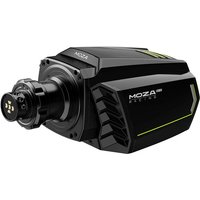 Black Moza Racing R21 V2 wheel base with angular design, metallic accents, and visible mounting hub.