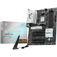 MSI B840 GAMING PLUS WIFI motherboard, black ATX with silver accents, AMD B840 Socket AM5, includes antenna.
