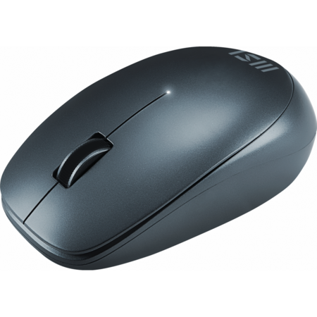 Wireless MSI Bluetooth Mouse M98 in sleek black with a smooth plastic finish, featuring a central scroll wheel and a minimalist design.