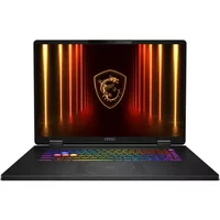 Black MSI laptop with 18" screen, RGB keyboard, and NVIDIA GeForce RTX 5060 graphics.