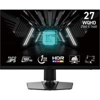 Black MSI G272QPF E2 monitor, 27-inch, 2560x1440 resolution, slim bezels, sturdy stand, HDR support.