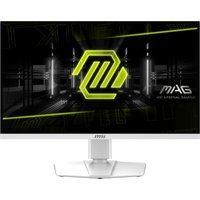 MSI MAG 274URFW monitor, 27-inch, 4K resolution, sleek design, thin bezels, white stand, vibrant display with logo.