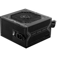 Black MSI MAG A550BN PSU, 550W, 80 Plus Bronze, hexagonal vent, single 12V rail, UK plug socket.