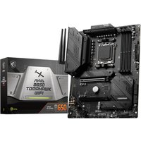 MSI MAG B650 Tomahawk WIFI motherboard, black ATX board with heatsinks, dual antennas, and AM5 socket.