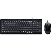Black MSI USB QWERTY UK keyboard with numeric keypad and matching black wired mouse.