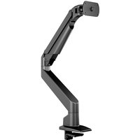 Black Multibrackets M Gas Lift Arm for Samsung G9, sleek design with adjustable joints and sturdy clamp base.