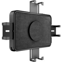 Black Multibrackets lockable tablet mount with adjustable arms and secure locking mechanism.