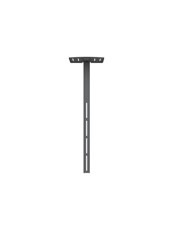 Large black metal camera holder with a flat, square top and a vertical support featuring multiple mounting holes for adjustable installation.