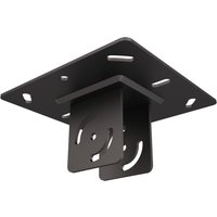 Black Multibrackets ceiling plate with square base and multiple mounting slots for heavy-duty installations.