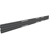 Black Multibrackets M Pro Series triple screen rail, 348cm long, sleek design with multiple mounting slots.