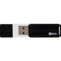 Black MyMedia MyUSB Drive 64 GB USB Type-A 2.0 with retractable connector and Verbatim logo.