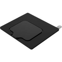 Black Neat NEATPAD-GLASSMOUNT bracket with square design and rounded edges, featuring a central raised section.