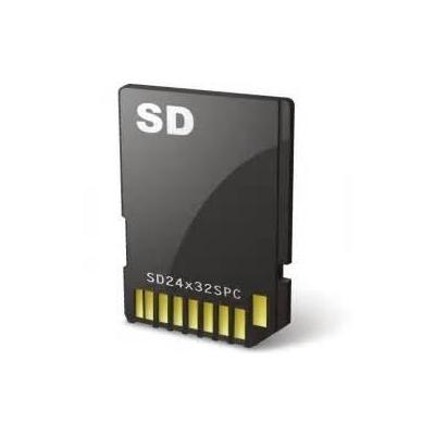 Black SD card with "SD" printed in white, featuring a gold connector interface, designed for use with NEC SL2100, offering 15 hours of storage capacity.