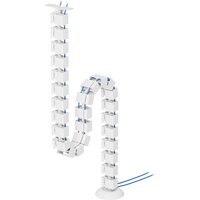 White Neomounts cable spine with flexible segments, screw-mounted base, and universal design for cable management.