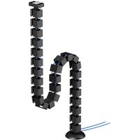 Black Neomounts cable spine with magnetic fixture, flexible segments, and universal design for cable management.