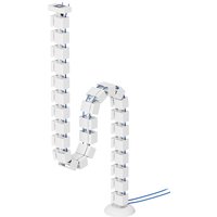 White Neomounts cable spine with magnetic fixture, flexible segmented design for universal cable management.