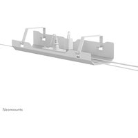 White Neomounts cable tray, screw-mounted, universal design, with multiple slots for cable organization.