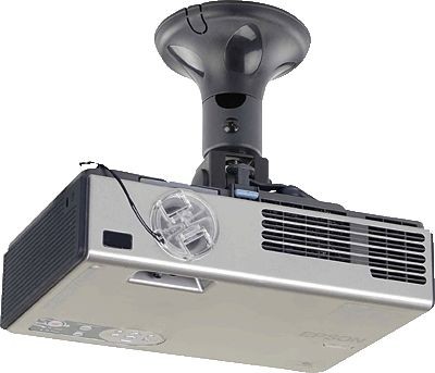 Neomounts BEAMER-C50 full motion ceiling mount in black, designed for projectors, featuring an adjustable height of 18.5 cm and sturdy construction for secure installation.