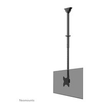 Black Neomounts ceiling mount for 23-42" screens, adjustable height 106-156 cm, sleek design with VESA plate.