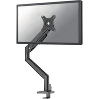 Black Neomounts monitor arm with gas spring, Topfix mount, supporting 17-35" screens, 180° stop feature.