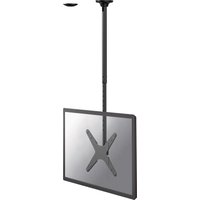 Black Neomounts ceiling monitor/TV mount for 32-75" screens, adjustable height, sleek design with sturdy support arm.