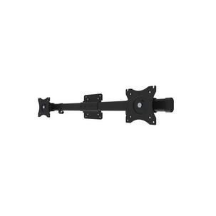 Black Neomounts FPMA-CB100 monitor desk mount for 10-27 inch screens, featuring a tiltable arm and sturdy metal construction for adjustable positioning.