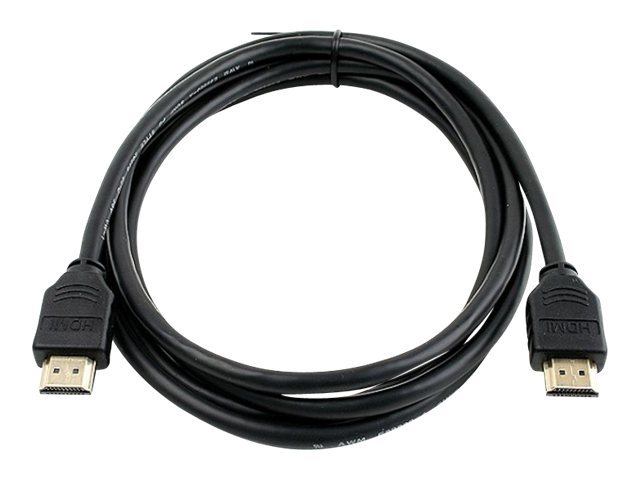 Black HDMI cable, 10 meters long, featuring two connectors with a textured grip, labeled with "HDMI" on the ends for easy identification.
