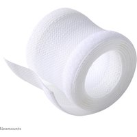 White Neomounts cable sock, textured fabric, rolled, designed for organizing 8-10 cables, universal fit.