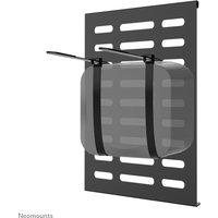 Black Neomounts media player holder with adjustable straps, perforated backplate, supports up to 10 kg, universal fit.