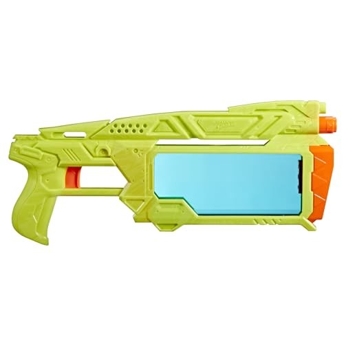 Bright green Nerf Super Soaker Dunk Fill Water Blaster with an orange tip, featuring a large water reservoir and a sleek, futuristic design.