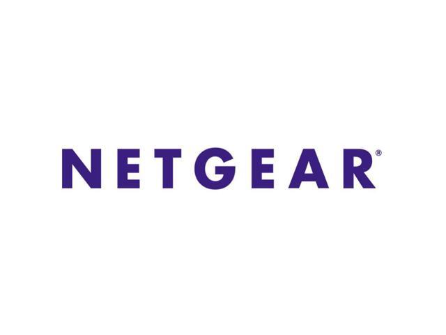 Netgear SFP+ transceiver in black and silver, featuring a 10GBASE-T RJ-45 connector, designed for high-speed data networking and optical networks.