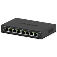 Black NETGEAR GS308E Managed L2/L3 Gigabit Ethernet switch with 8 ports and LED indicators.